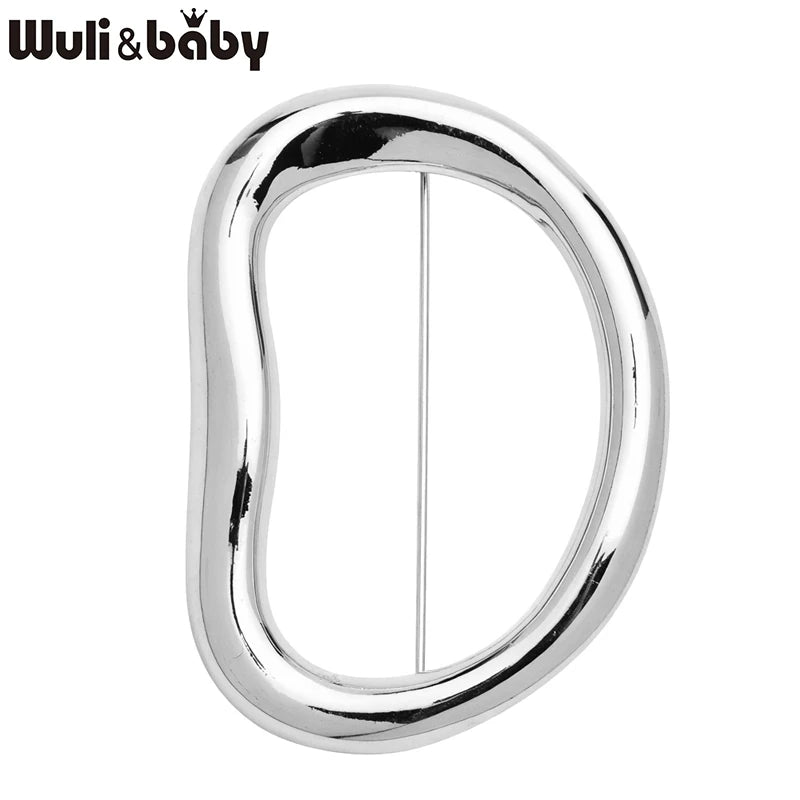 Wuli&baby Elegant Stainless Steel Geometric Brooches For Women Men 2-color Minimalist Party Office Brooch Pins Gifts
