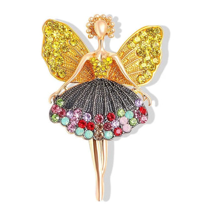 Fashionable and cute angel brooch with full diamond alloy clip