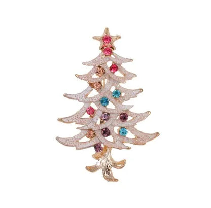 Green Rhinestone Christmas Tree Brooches Pins For Women Man Unisex Crystal Jewelry Gifts Clothes Accessories