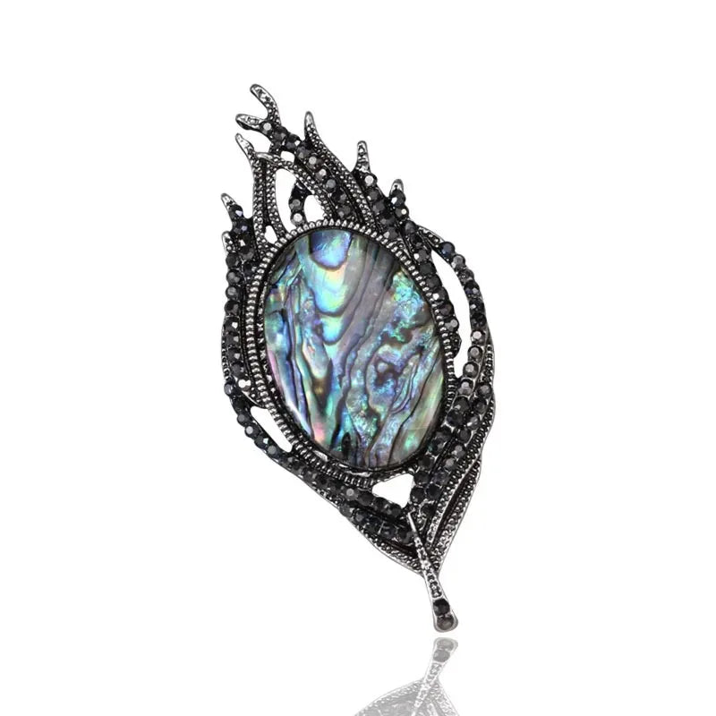 Women Girls Feather Rhinestone Brooches Jewelry Clothing Suit Pins Accessories