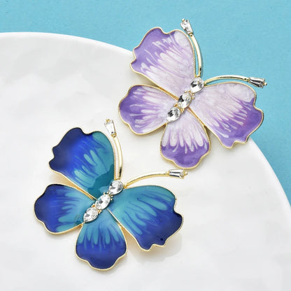 Wuli&baby Beautiful Enamel Butterfly Brooches For Women Unisex 2-color Insects Party Office Brooch Pins Gifts