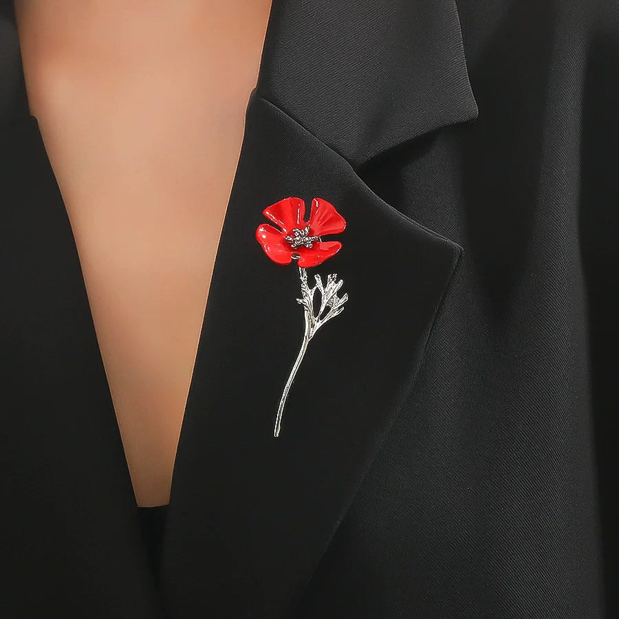 1Pc Fashion Flower Brooch for Women Men Flower Plant Brooches Pins Inlaid Zircon Jewelry Trendy Accessories Party Gift 2025