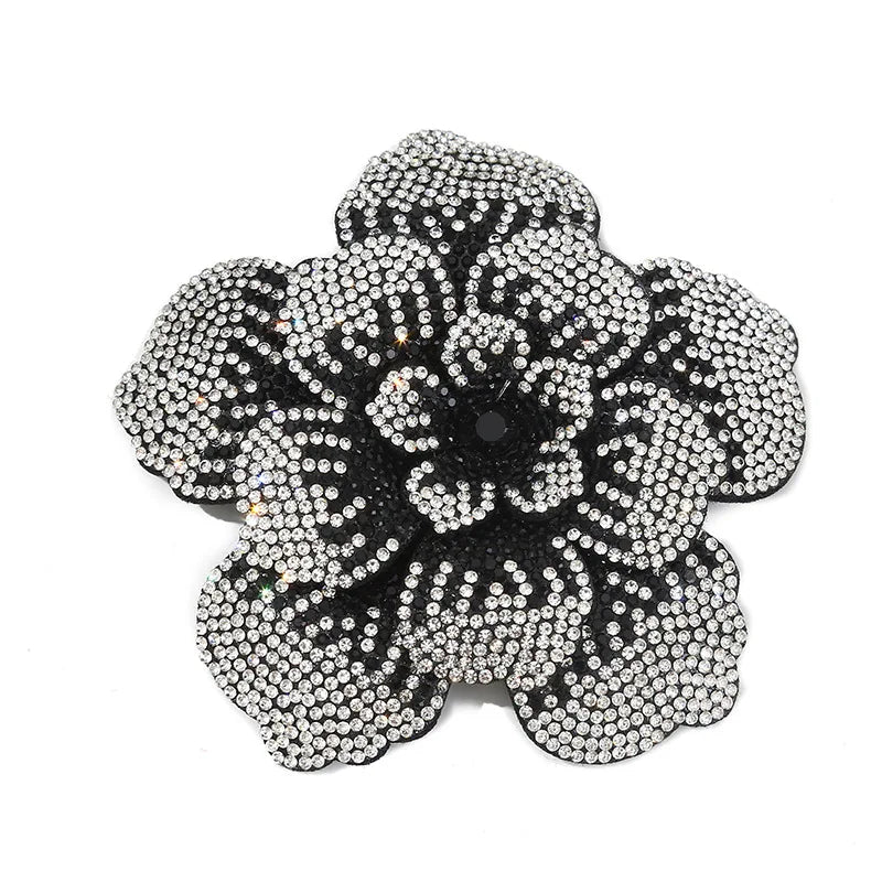 Three-dimensional Rhinestone Camellia Rose Brooch for Women's Fashion Pin High-end Luxury Jewelry Accessories Party Gift Corsage