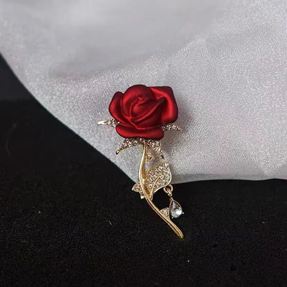 Shining Red Heart Brooches For Women Unisex Rhinestone Love Party Office Brooch Pins Gifts