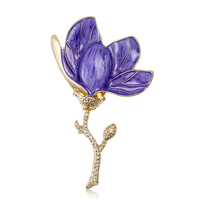 Beaut&Berry Luxury Crystal Glass Flower Brooches for Women Unisex Plant Pins Casual Party Accessories Gifts Friends Decoration