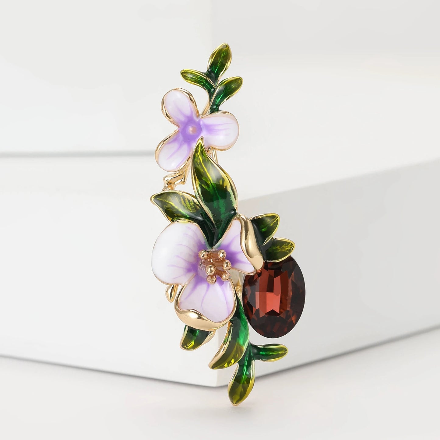 Pearl Lily of the Valley Flower Brooches for Women Enamel Berry Pin Plant Lapel Pins Office Party Funny Friend Gifts Accessories