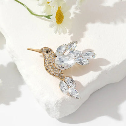New Shiny Rhinestone Crystal Parrot Dove Bird Brooch Vintage Animal Badge Lapel Pin Suit Coat Dress Party Jewelry Gifts