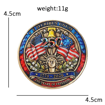 Wuli&baby American Coin Badge Brooches Vintage USA 250 Independence Day Party Office Brooch Pin Fashion Gifts