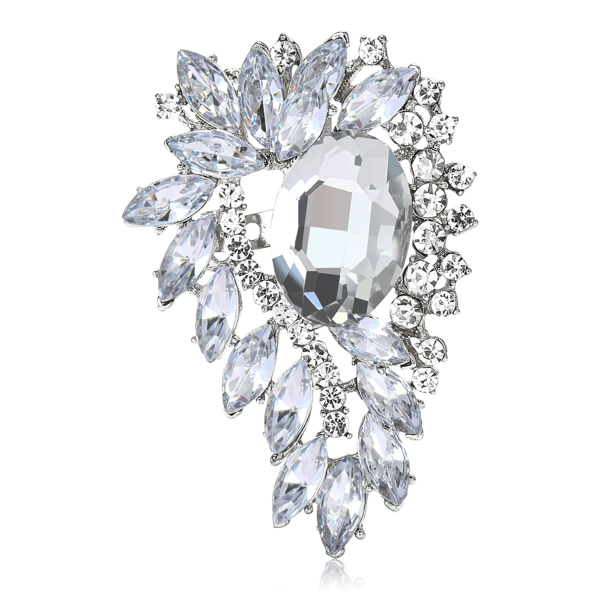 Beaut&Berry Vintage Crystal Glass Brooches for Women Unisex Court Pins Friends Party Gifts Banquet Jewellery Accessories
