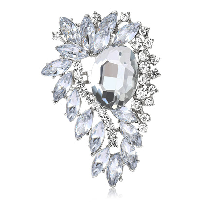 Beaut&Berry Vintage Crystal Glass Brooches for Women Unisex Court Pins Friends Party Gifts Banquet Jewellery Accessories