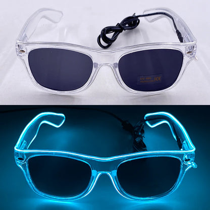 Light Up Led Glasses Neon Party Luminous Glasses EL Wire Glowing Sunglasses Novelty Gift for Adult Glow Bright Light Supplies