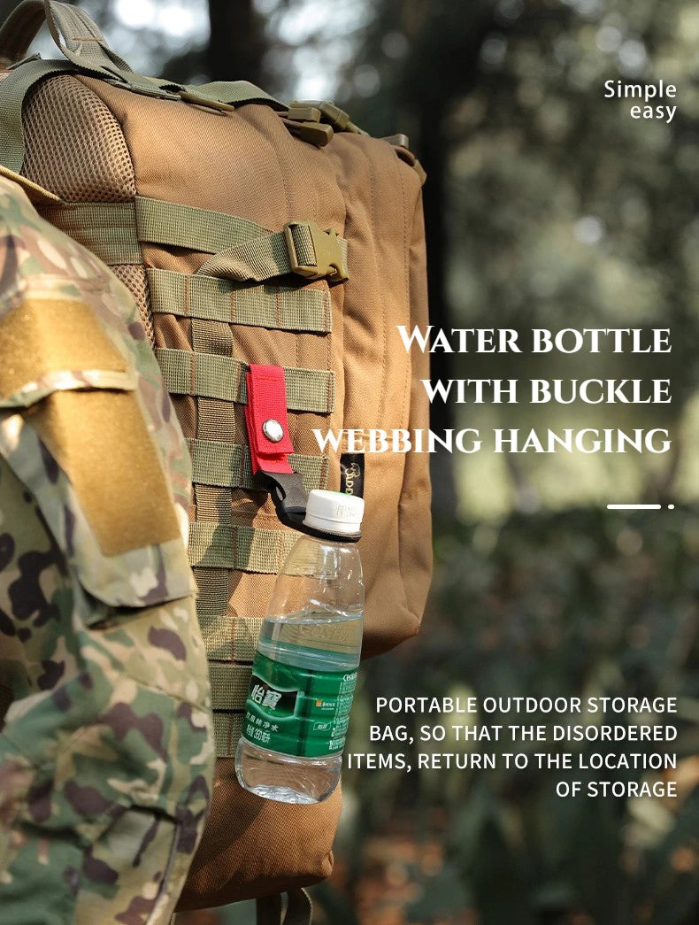 Webbing Water Bottle Holder Climbing Carabiner Belt Backpack Hanger Hooks Clip Multifunction Water Bottle Nylon Buckle Hook Clip