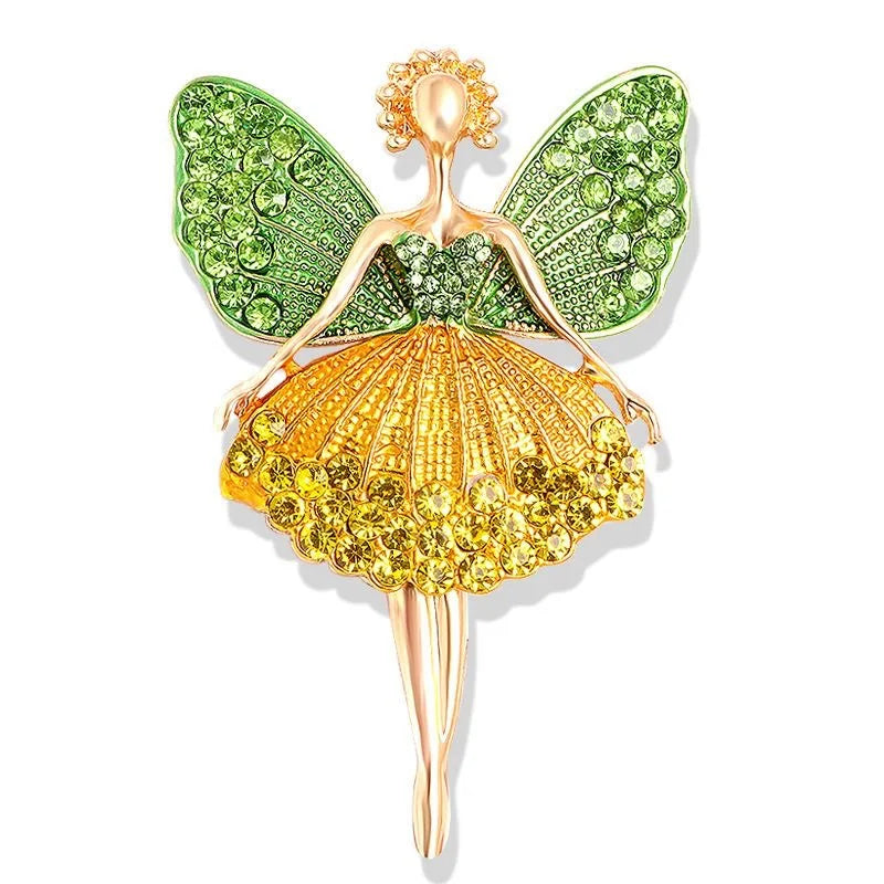 Fashionable and cute angel brooch with full diamond alloy clip