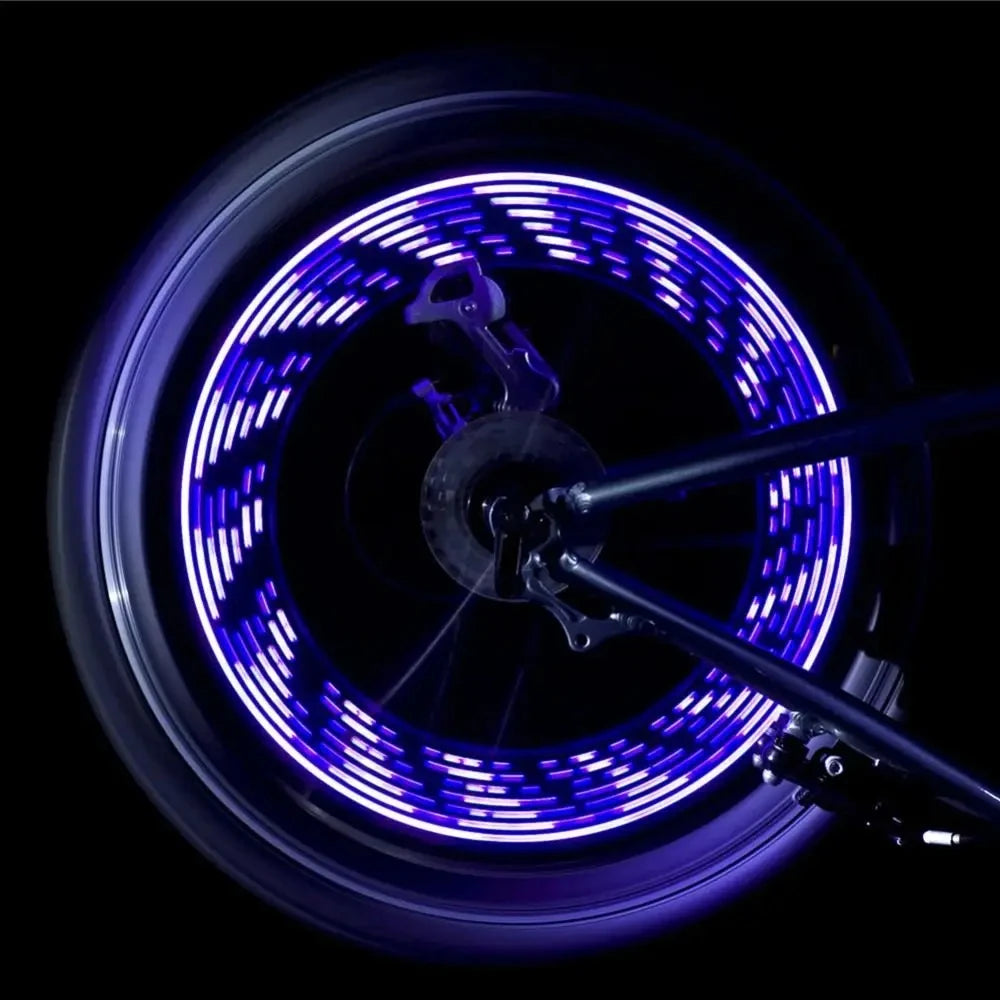Bicycle Spoke Light 14led 2 Mode Multi Pattern Wind And Fire Wheel Double-Sided Induction True Color 30 Pattern Steel Wire Light