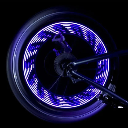 Bicycle Spoke Light 14led 2 Mode Multi Pattern Wind And Fire Wheel Double-Sided Induction True Color 30 Pattern Steel Wire Light