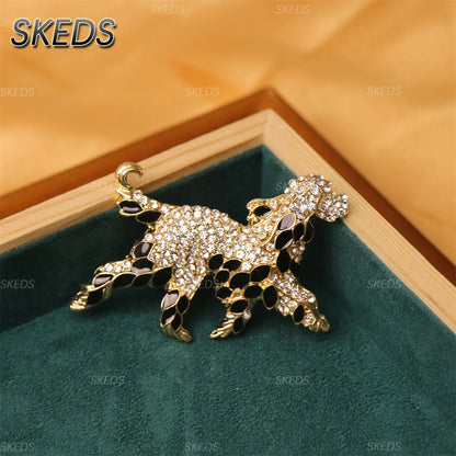 SKEDS Cute Dog Rhinestone Brooch for Women Multicolor Crystal Poodle Yorkshire Schnauzer Puppy Pin Animal Pet Jewelry Gift