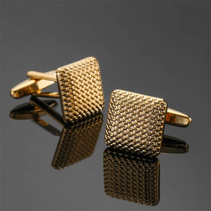 High end men's French shirt cufflinks Classic Square laser lattice wire drawing cuffs buttons business suit accessories jewelry