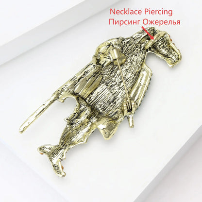 Beaut&Berry Luxury Rhinestone Horse Brooches for Women Unisex Knight Pins Friends Party Gifts Banquet Jewellery Accessories