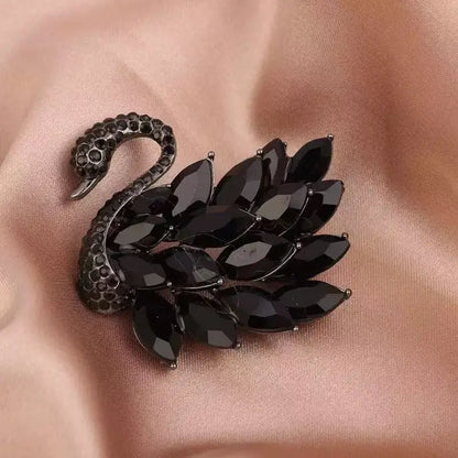 Classic Rhinestones Swans Brooches for Women Unisex Creativity Animals Pins Banquets Party Backpack Gifts Jewelry Accessories