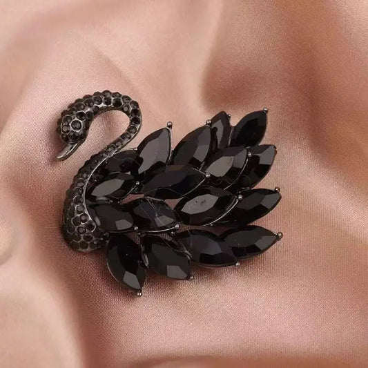 Classic Rhinestones Swans Brooches for Women Unisex Creativity Animals Pins Banquets Party Backpack Gifts Jewelry Accessories