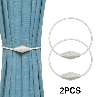 2pcs European style conical shaped strong magnetic curtain tiebacks for thin or heavy curtains, suitable for home, living room