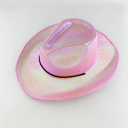 LED Glowing Cowgirl boy Hat Neon Luminous Bride Hat For Holiday Light Up Supplies Fluorescent Party Props Bachelorette Party Hat