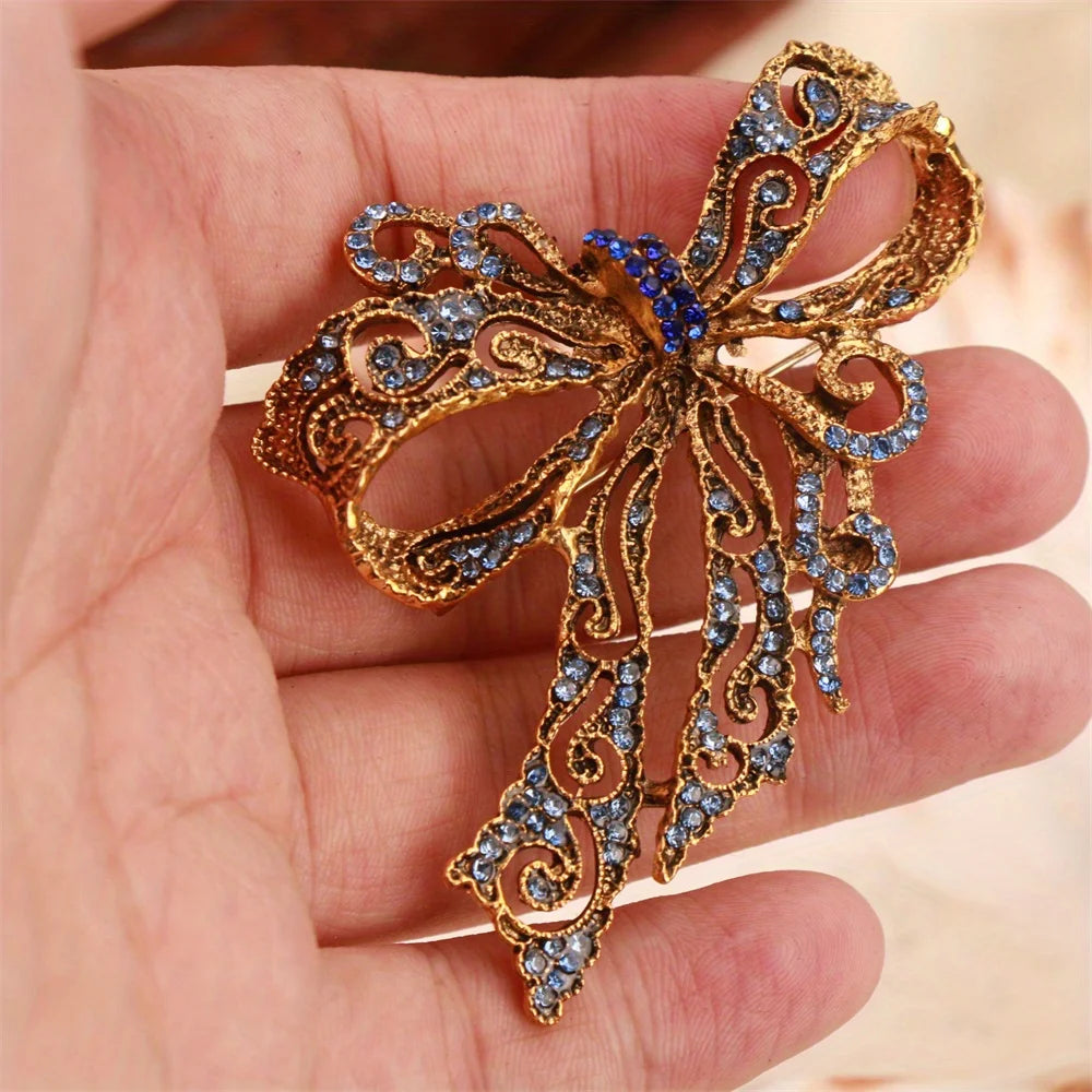 Baroque Luxury Beautiful Bow Men's Women's Brooch Pin，Jewelry Accessories, Wedding Holiday Party Couple Surprise Gift