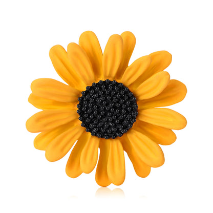 Beaut&Berry Trendy Enamel Daisy Brooches for Women Unisex Plant Sunflower Pins Casual Party Jewelry Accessories Gifts Decoration