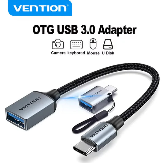 Vention USB C OTG Adapter USB A to Type C Adapter Cable USB3.0 2.0 5Gbps Data Adapter Type-C Converter for MacBook Pro Xiaomi 17