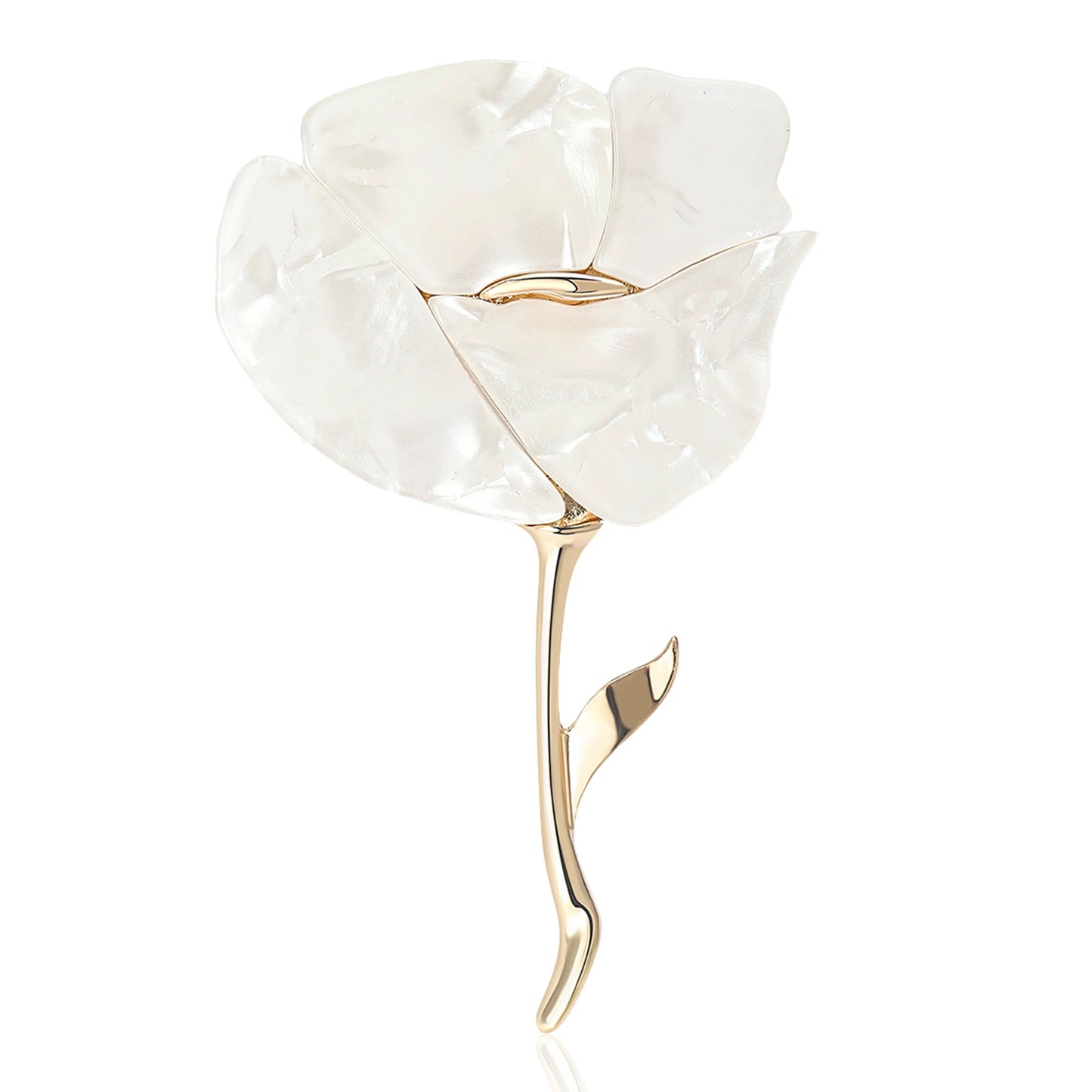 Beaut&Berry Classic Acrylic Rose Brooches for Women Unisex Plant Flower Pins Casual Party Accessories Gifts Friends Decoration