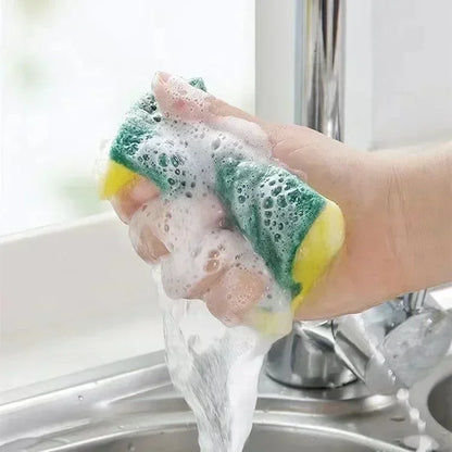 5PCS Kitchen Sponges Dual-Sided Scrub Pads Super Absorbent Dish Towel Scratch Resistant Scrubbing Sponge Highly Absorbent