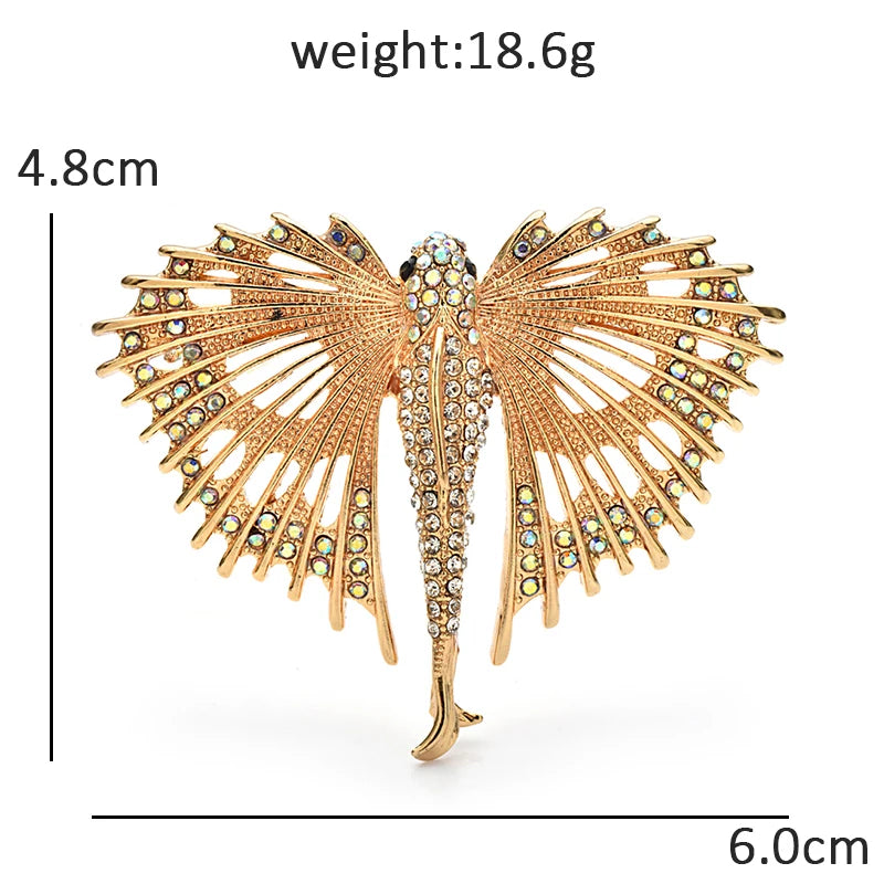 Wuli&baby Alloy Flying Fish Brooches For Women Unisex Lovely Rhinestone Water Animal Party Casual Brooch Pins Gifts