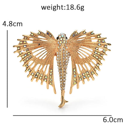 Wuli&baby Alloy Flying Fish Brooches For Women Unisex Lovely Rhinestone Water Animal Party Casual Brooch Pins Gifts