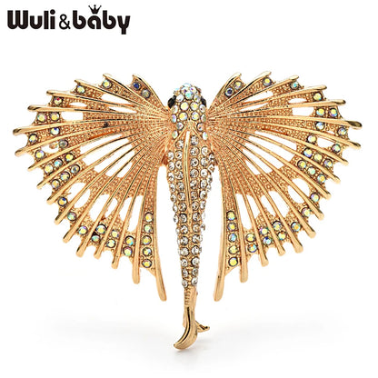 Wuli&baby Alloy Flying Fish Brooches For Women Unisex Lovely Rhinestone Water Animal Party Casual Brooch Pins Gifts
