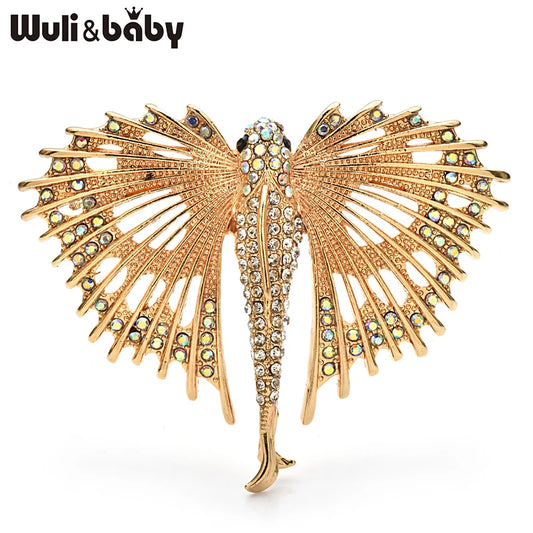 Wuli&baby Alloy Flying Fish Brooches For Women Unisex Lovely Rhinestone Water Animal Party Casual Brooch Pins Gifts