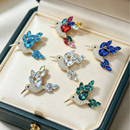 New Shiny Rhinestone Crystal Parrot Dove Bird Brooch Vintage Animal Badge Lapel Pin Suit Coat Dress Party Jewelry Gifts