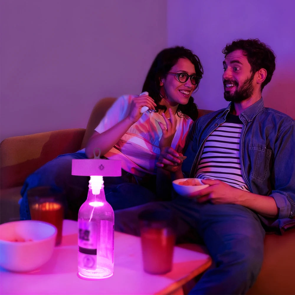 Wine Head Lamp Embedded Bar Restaurant Living Room RGB Dimming Decoration Wine Bottle Table Lamp Atmosphere Light Night Light