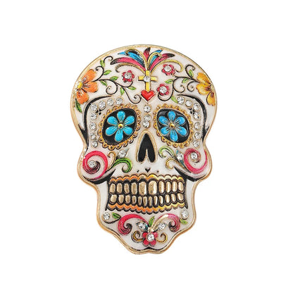 Halloween Sugar Skull Enamel Brooch Gothic Skeleton Pin Pumpkin Ghost Cat Badge for Coat Bag Day of The Dead Jewelry Party Gift