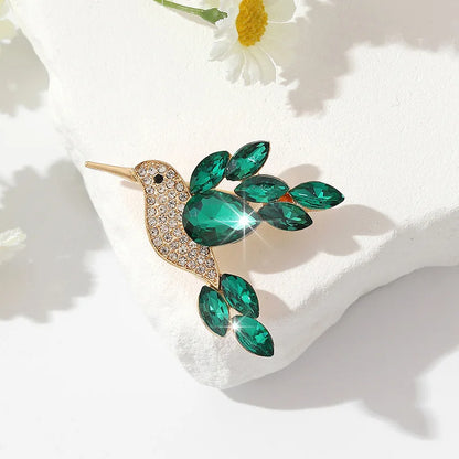 New Shiny Rhinestone Crystal Parrot Dove Bird Brooch Vintage Animal Badge Lapel Pin Suit Coat Dress Party Jewelry Gifts