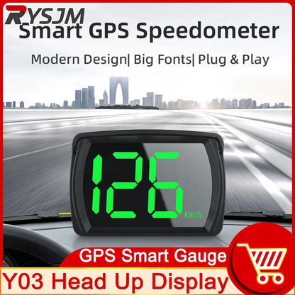 AD Y03 Head Up Display Speedometer MPH KMH Universal Car GPS for HUD Digital Speed Meter Clock Gauge Automotive Accessories