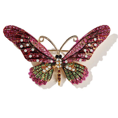 UILZ Colorful Butterfly Designer Zircon Brooch Women Shiny Crystal Lapel Pin Luxurious Clothing Jewelry Accessories