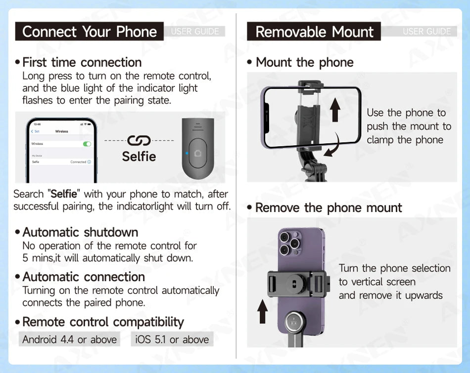 Bluetooth Selfie Stick Tripod Desktop Stand, Phone Holder, Wireless Remote Shutter, for iPhone Android, Option with Fill Light