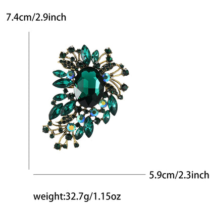 Beaut&Berry Luxury Crystal Glass Brooches for Women Rhinestone Flower Pins Friends Party Gifts Banquet Jewellery Accessories