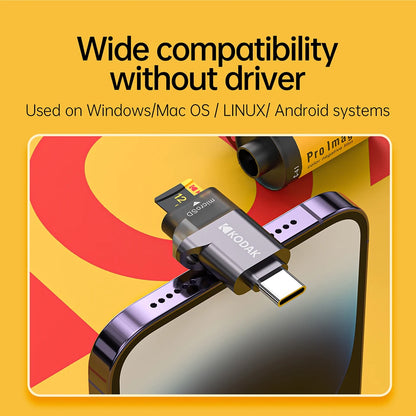 Kodak Type-C Micro SD Card Reader TF Memory Card High-speed Transmission Adapter