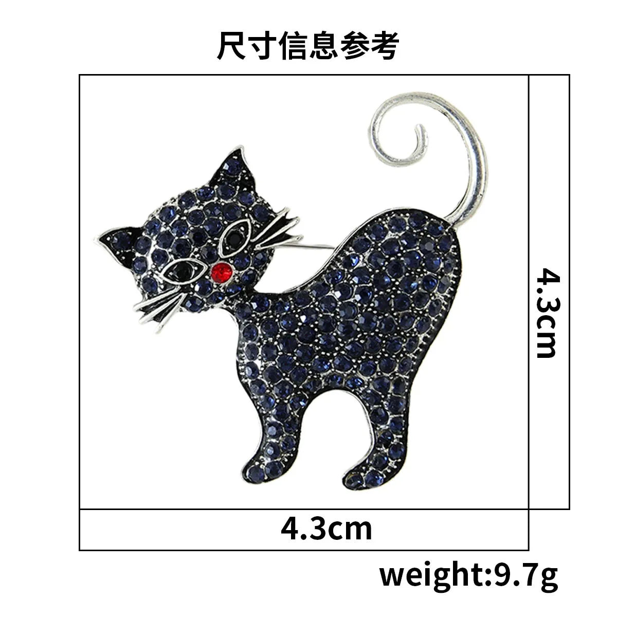 Women Men Fashion Creative Exquisite Cute Cat Crystal Pin Lovely Kitten Rhinestone Delicate Kitten Enamel Brooch Badges