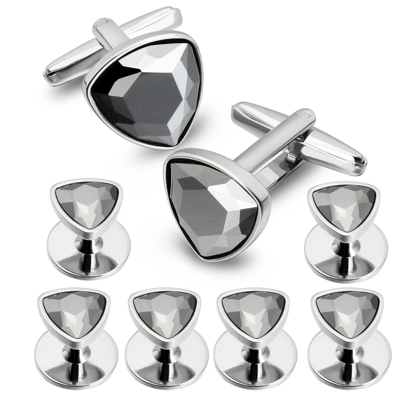 HAWSON Mens Cufflinks and Tuxedo Studs Set,luxury crystal cufflinks for Birthday Wedding Anniversary Jewelry or Accessories