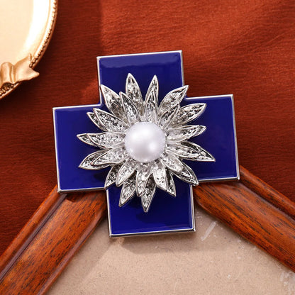 Baroque-Style Luxury Vintage Cross Brooch for Men and Women, Jewelry, Fashion Accessories, Wedding and Party Gifts