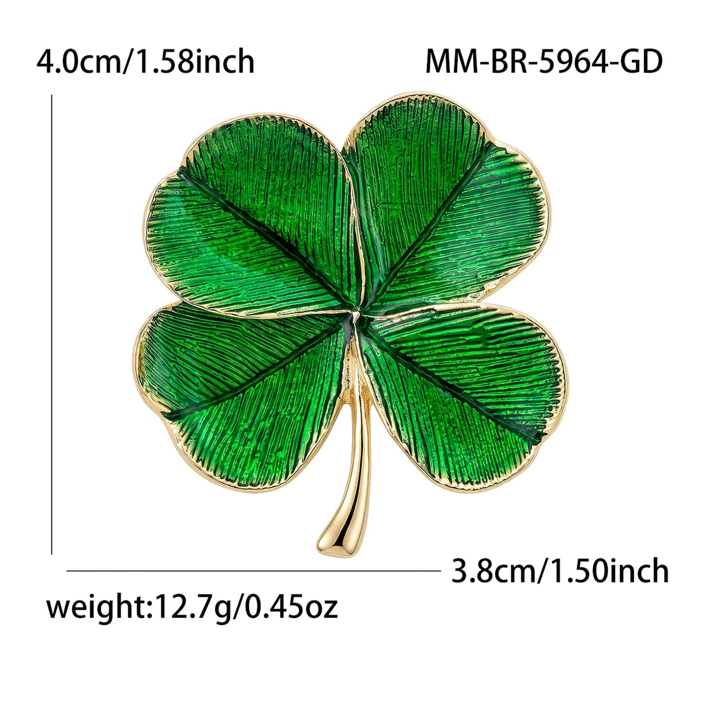 Beaut&Berry Classic Enamel Four Leaf Clover Brooches for Women Unisex Plant Pins Casual Party Jewelry Accessories Gifts