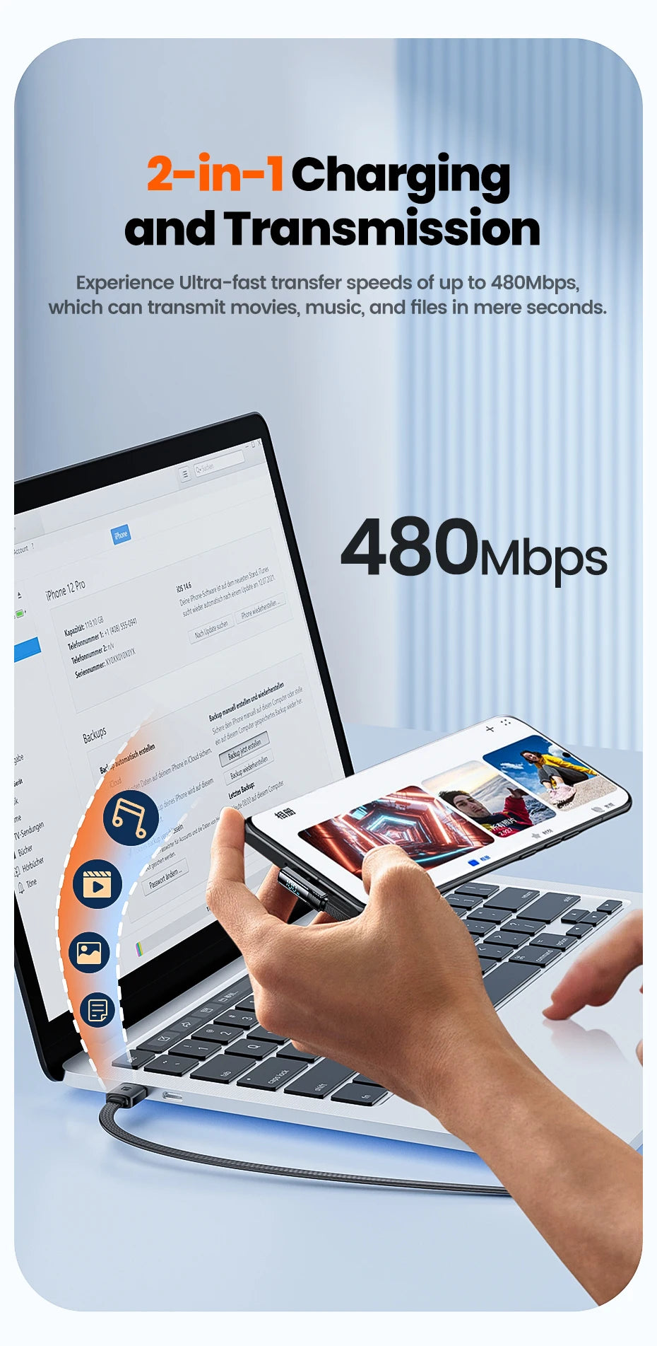 Toocki 90 Degree USB C Cable 6A Fast Charging Elbow Type C Cable for Huawei P40 Realme Samsung S20 Digital Display Data Cable
