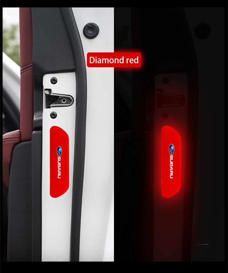 4PCS Car Stickers Door Opening Reflective Warning Sticker For Subaru STI Forester Impreza Legacy Outback XV BRZ WRX Tribeca
